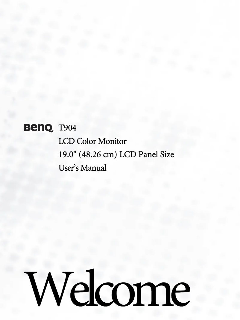 Image de la première page du manuel de l'appareil T904