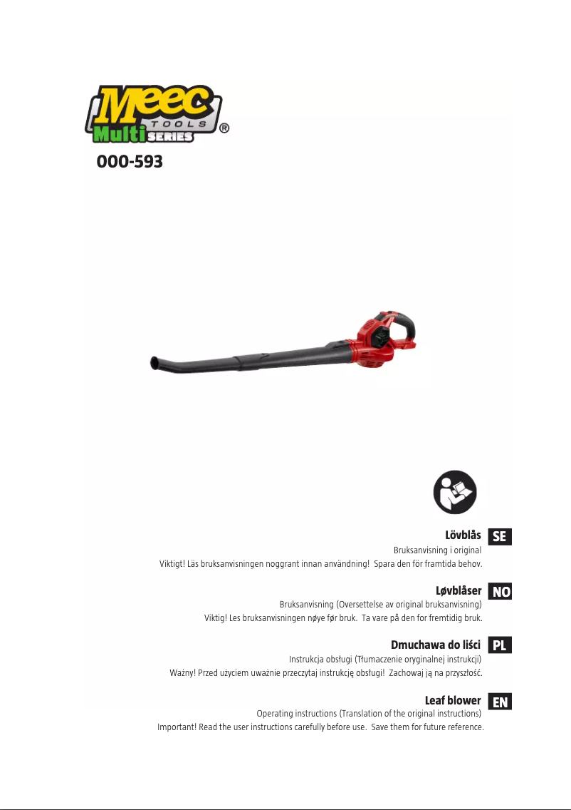 Page n°1 - Manuel utilisateur Meec Tools 000-593