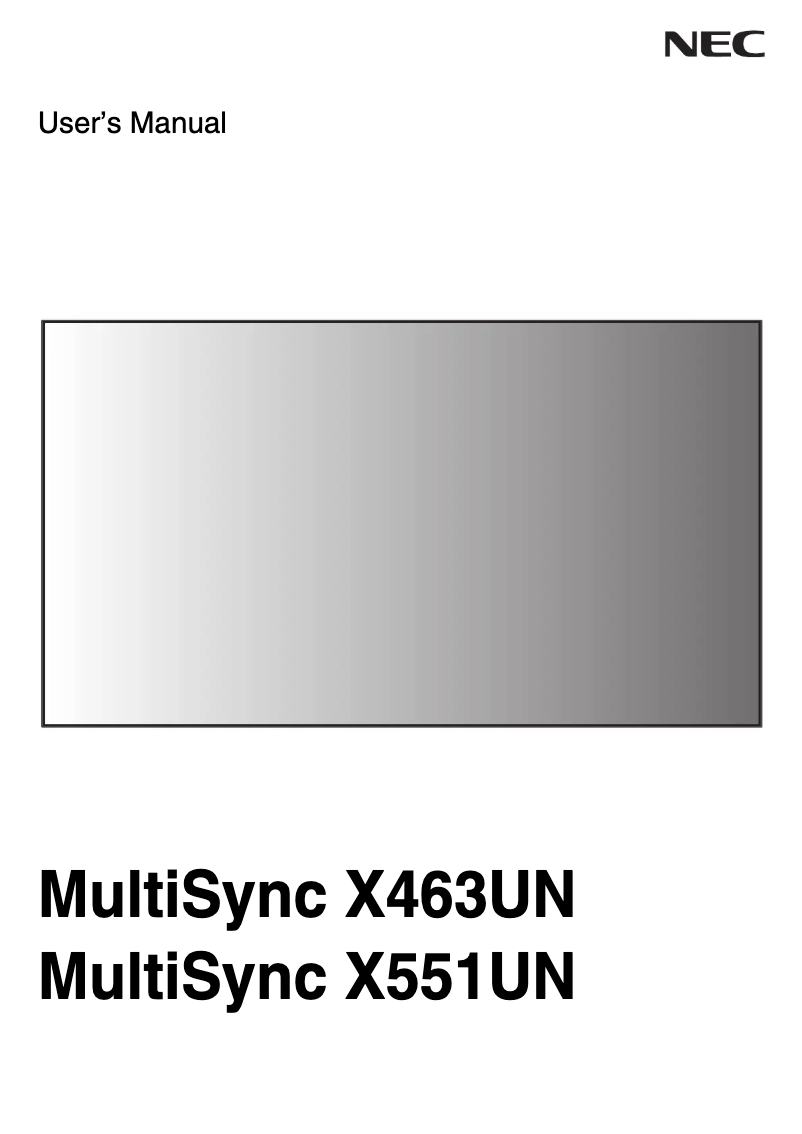 Image de la première page du manuel de l'appareil MultiSync X551UN
