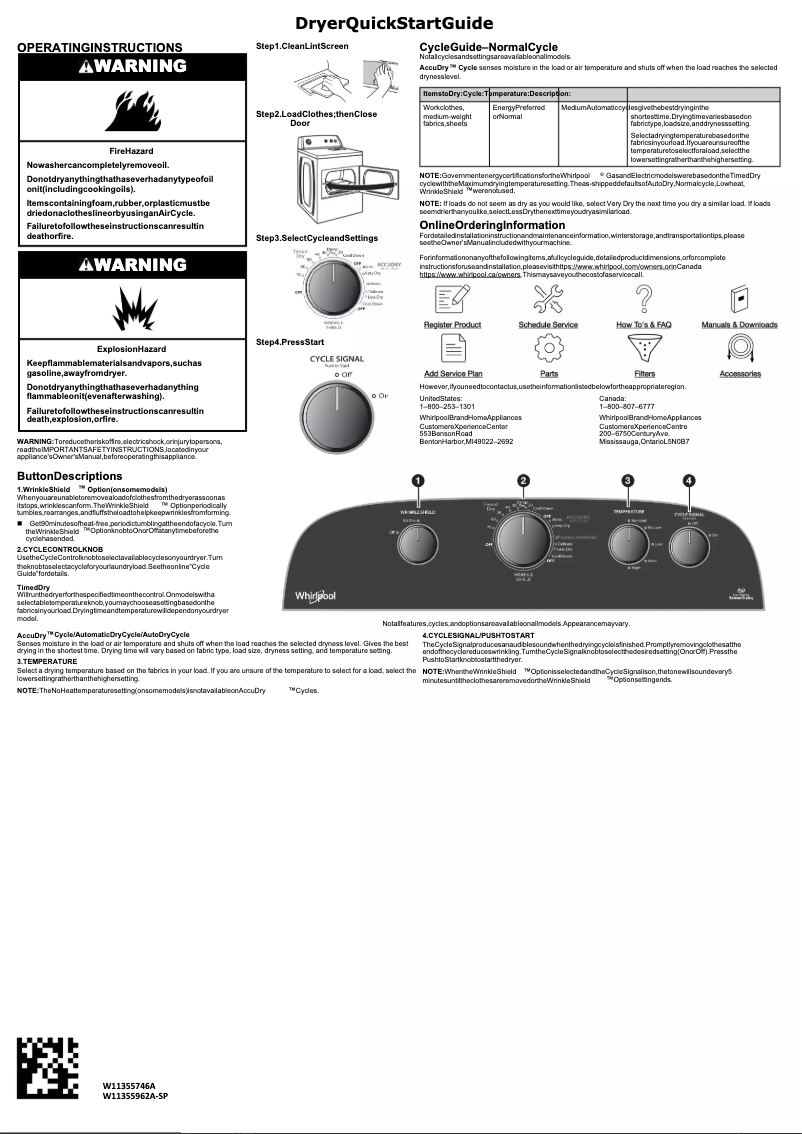 Image de la première page du manuel de l'appareil WED4985EW