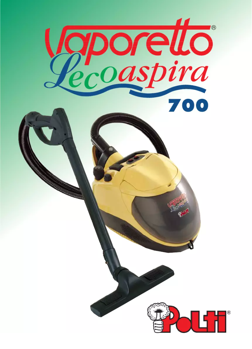 Page 1 de la notice Manuel utilisateur Polti Vaporetto Lecoaspira 700