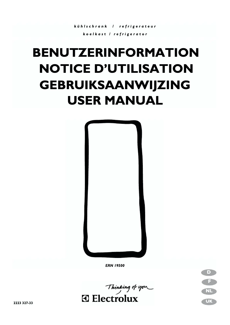Page n°1 - Manuel utilisateur Electrolux ERN 19500