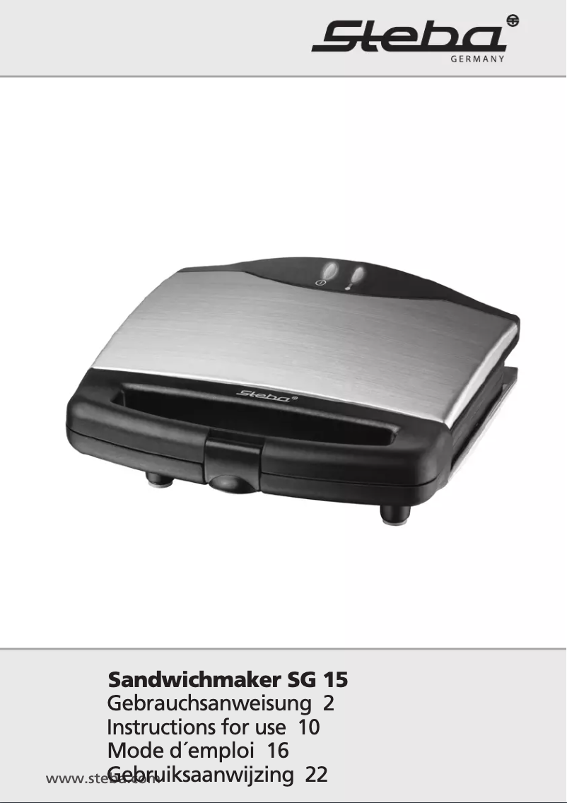 Page 1 de la notice Manuel utilisateur Steba SG 15