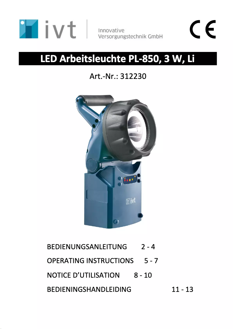 Page 1 de la notice Manuel utilisateur IVT PL-850