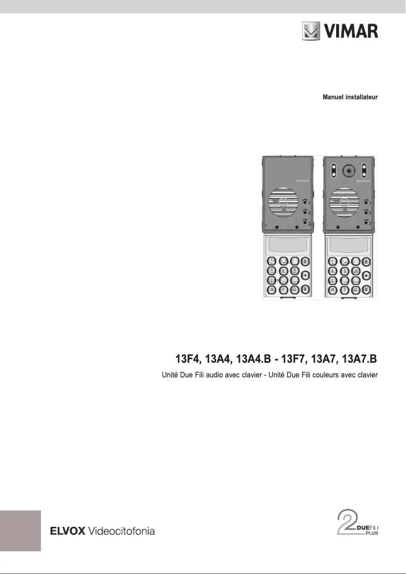 Page n°1 - Manuel utilisateur Vimar ELVOX 13F4.B