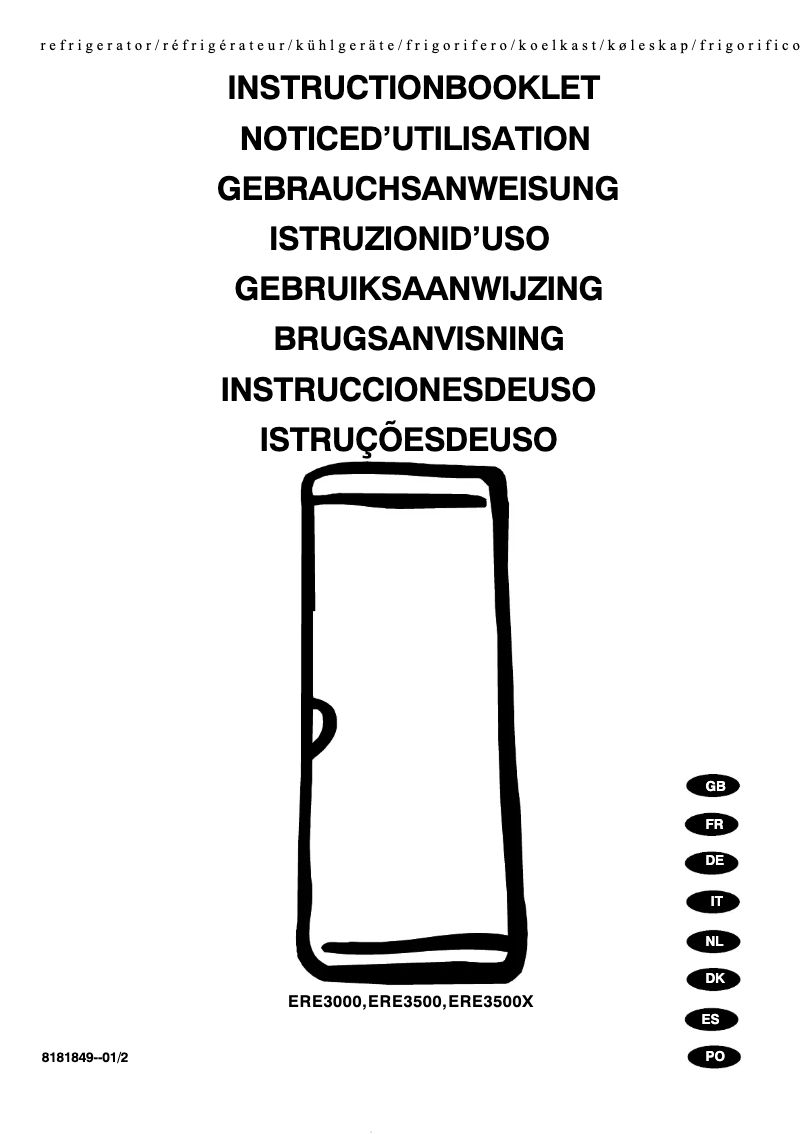 Page 1 de la notice Manuel utilisateur Electrolux ERE 3000