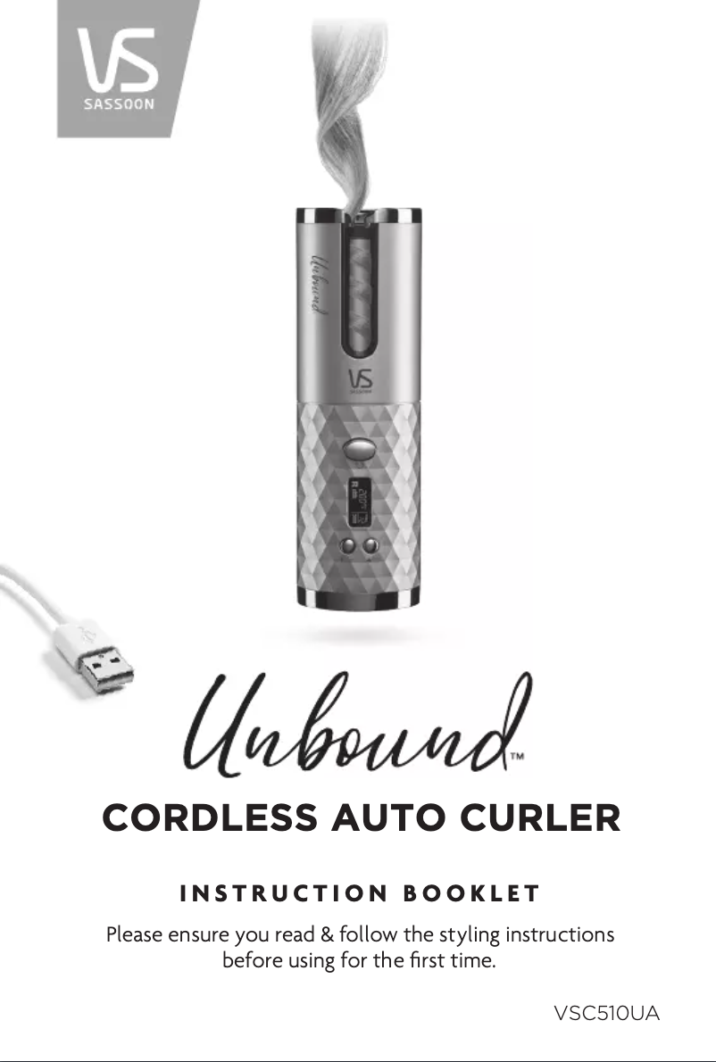 Page 1 de la notice Manuel utilisateur VS Sassoon Unbound Auto Curler VSC510UA