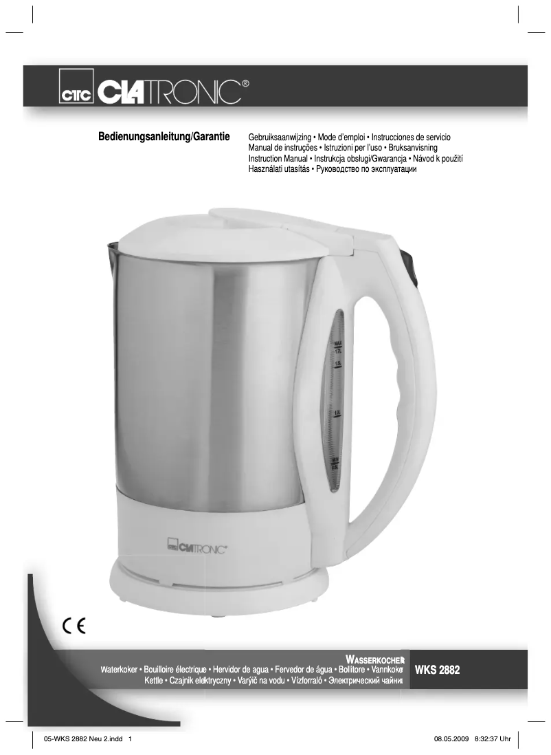 Image de la première page du manuel de l'appareil WK 2882