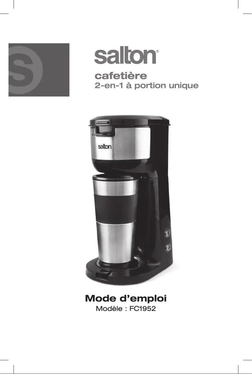 Page 1 de la notice Manuel utilisateur Salton FC1952