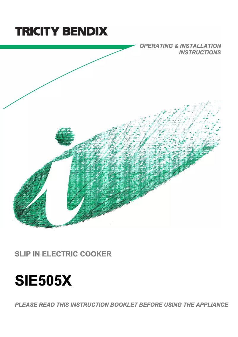 Page n°1 - Manuel utilisateur Tricity Bendix SIE505X