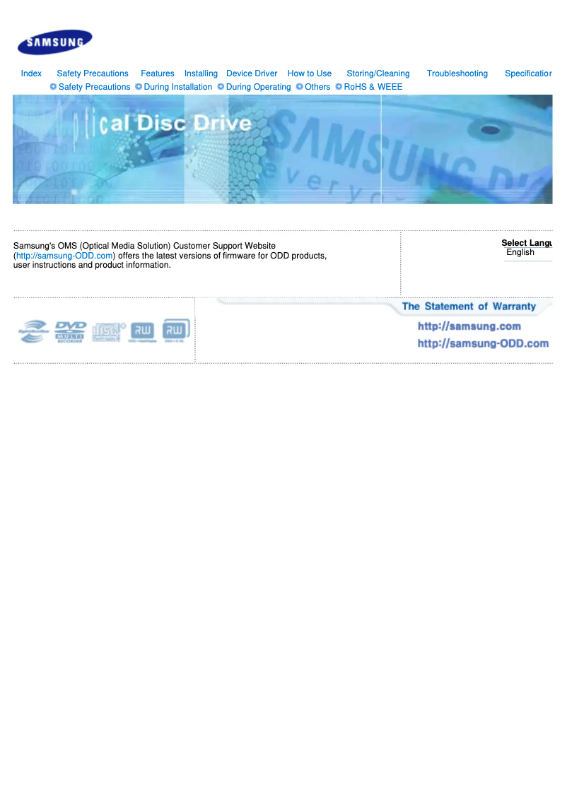 Page n°1 - Manuel utilisateur Samsung SE-S164L