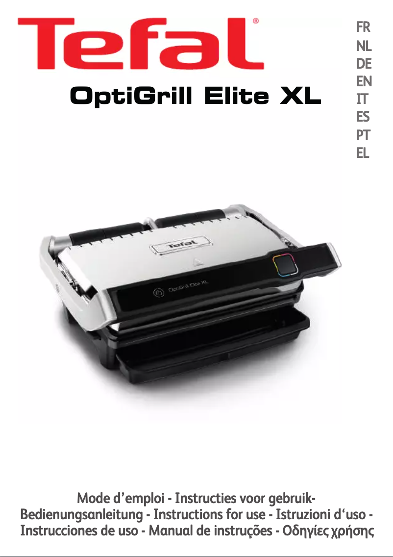 Imagen de la primera página del manual del dispositivo OptiGrill Elite XL GC760D