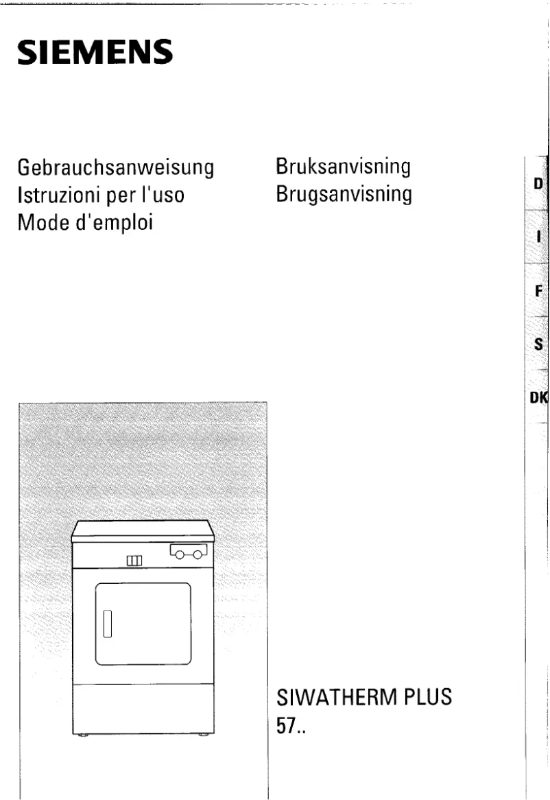 Image de la première page du manuel de l'appareil Siwatherm Plus 5703