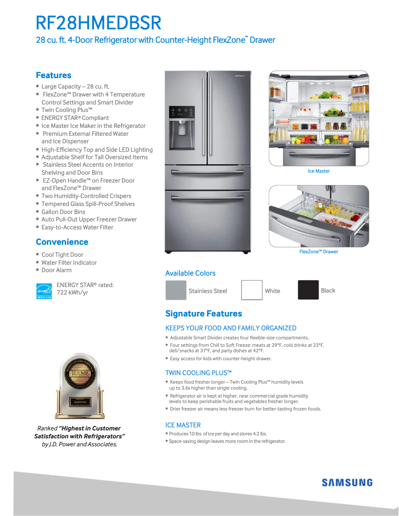 Página 1 del manual Ficha técnica Samsung RF28HMEDB