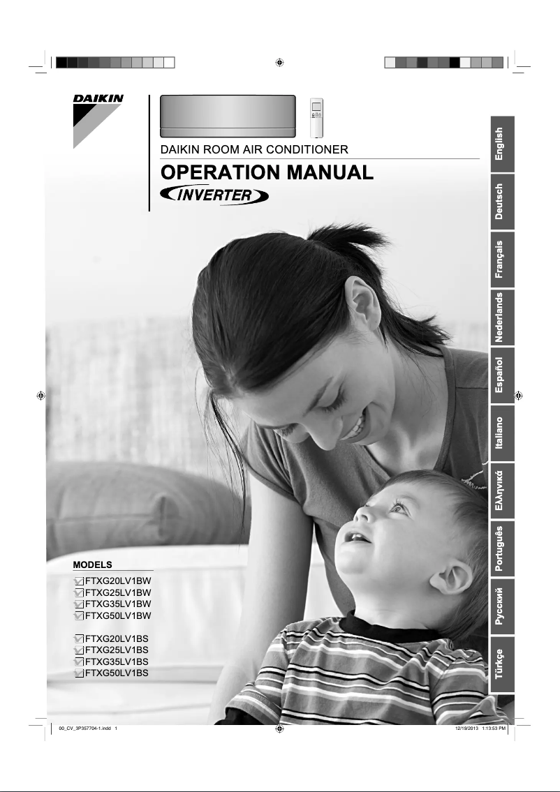 Imagen de la primera página del manual del dispositivo Inverter FTXG20LV1BS