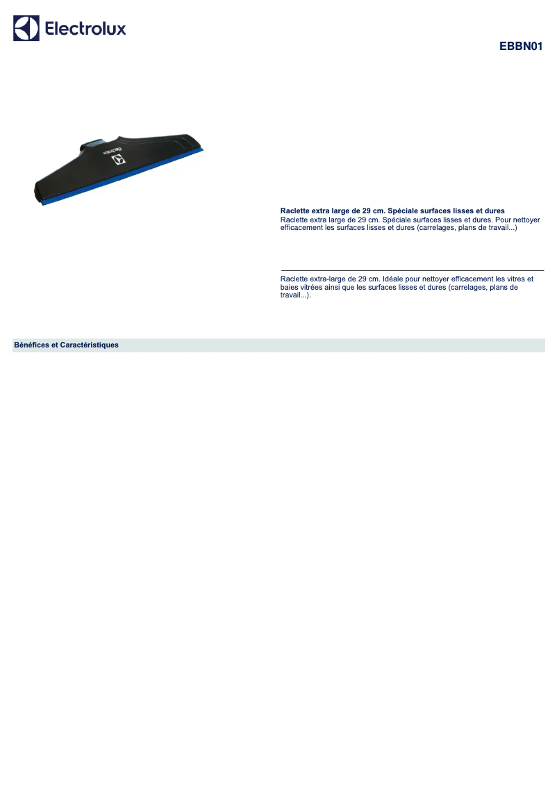 Page 1 de la notice Manuel utilisateur Electrolux EBBN01