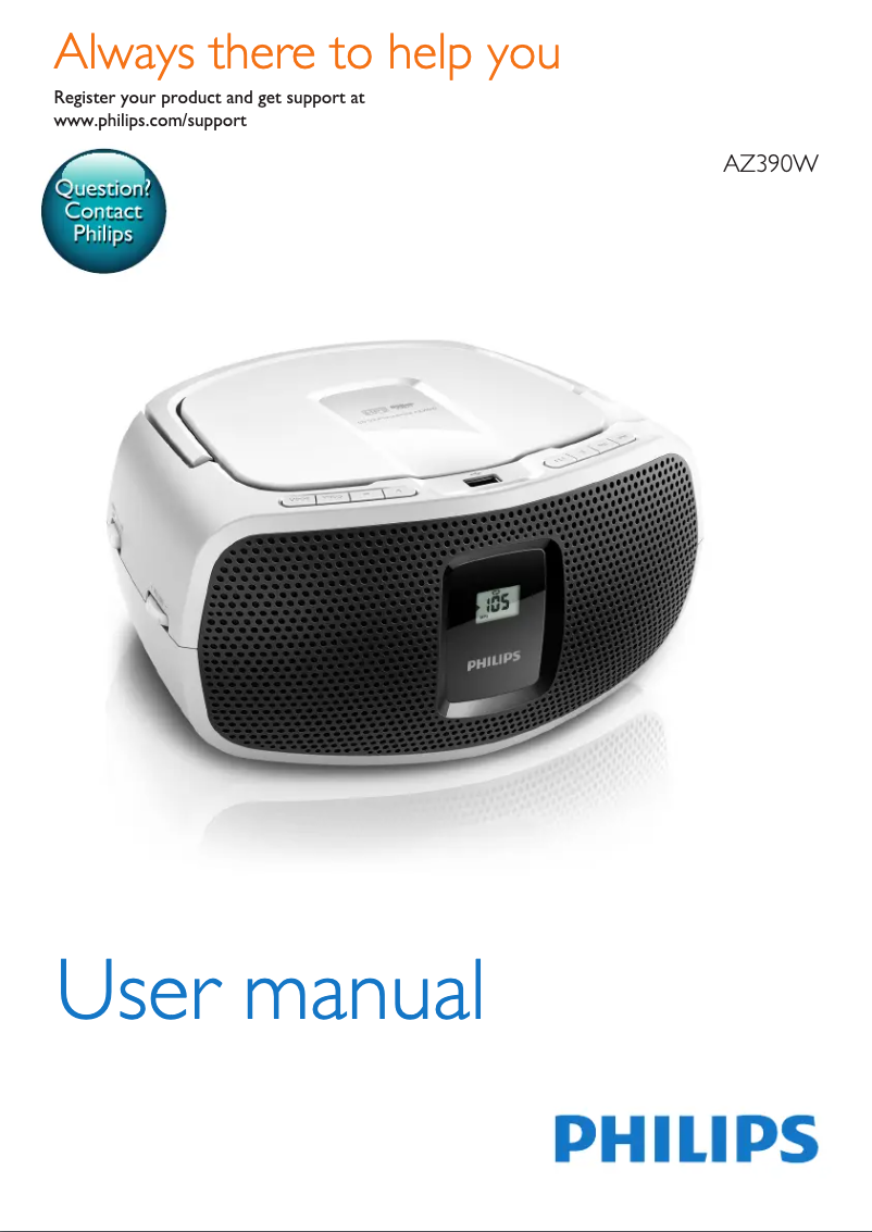 Page n°1 - Mode d'emploi Philips AZ390W