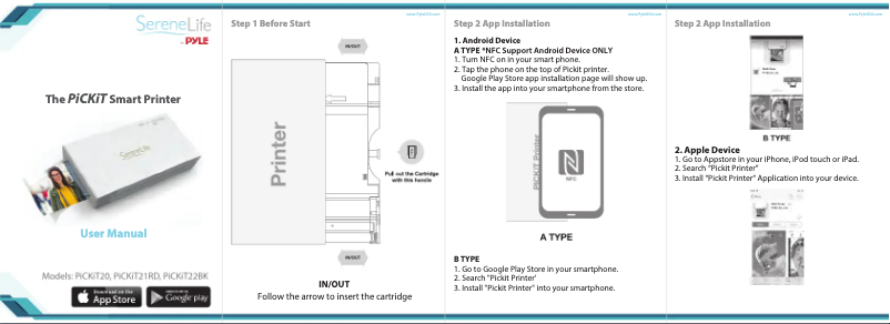 Page 1 de la notice Manuel utilisateur SereneLife PICKIT20