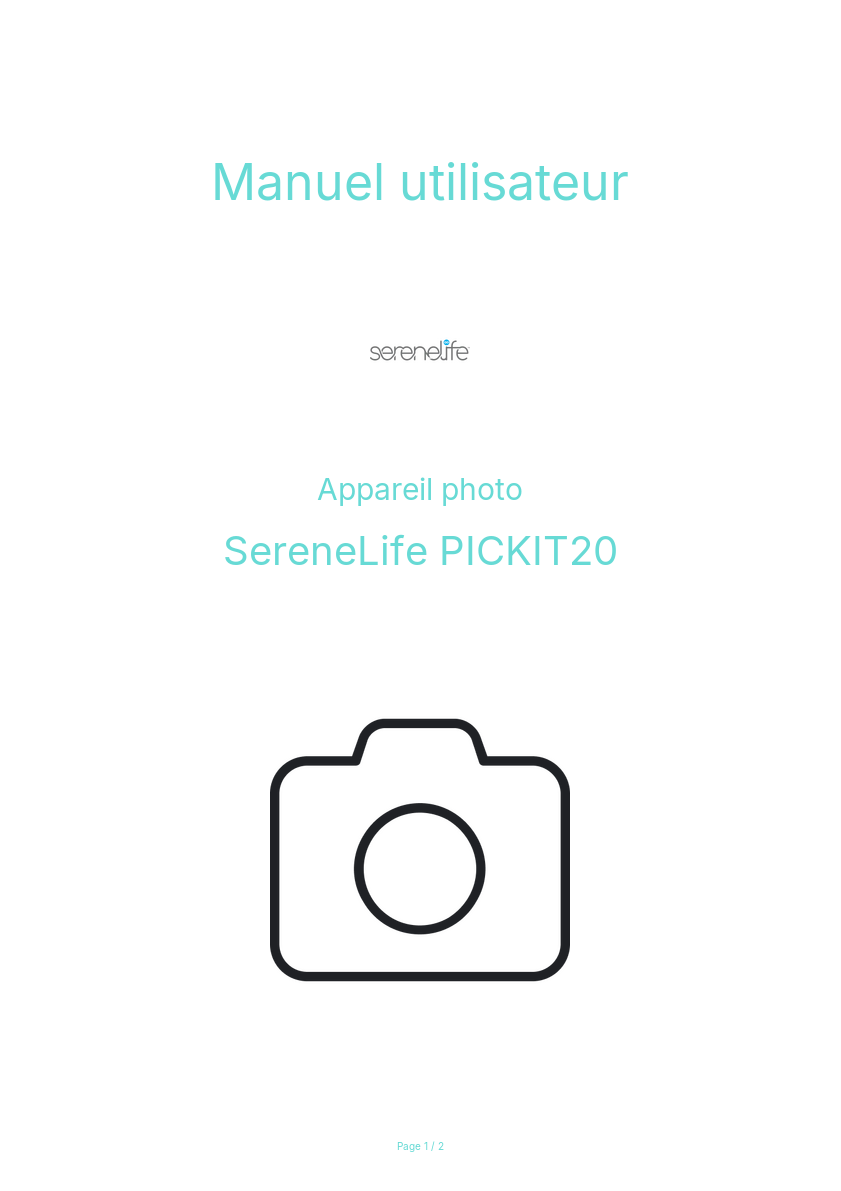 Page n°1 - Manuel utilisateur SereneLife PICKIT20