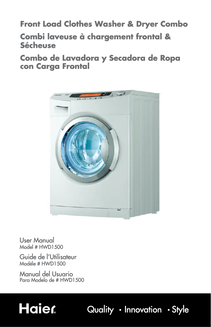 Image de la première page du manuel de l'appareil HWD1500