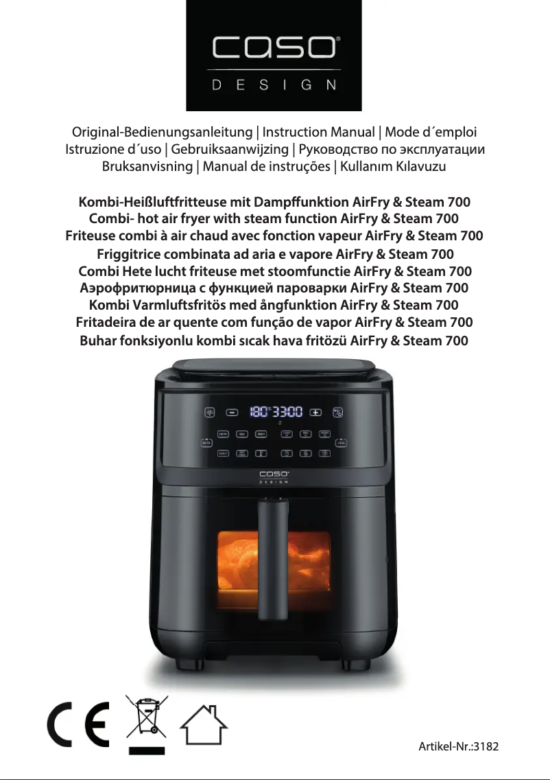 Image de la première page du manuel de l'appareil AirFry & Steam 700