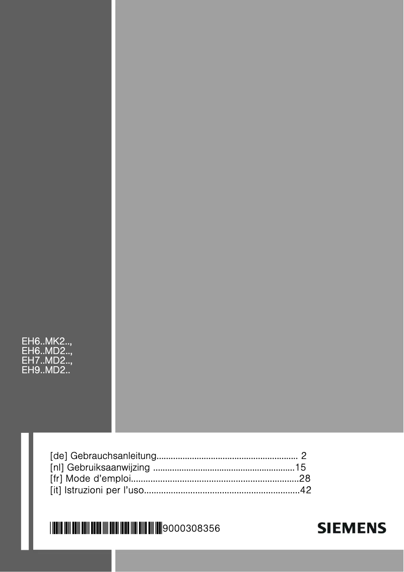 Page 1 de la notice Manuel utilisateur Siemens EH779MD21E