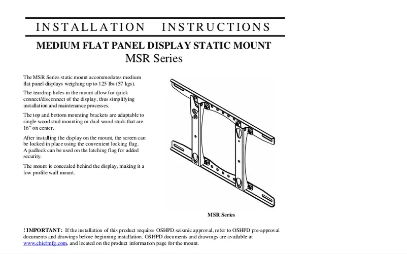 Page n°1 - Manuel utilisateur Chief MSR6000