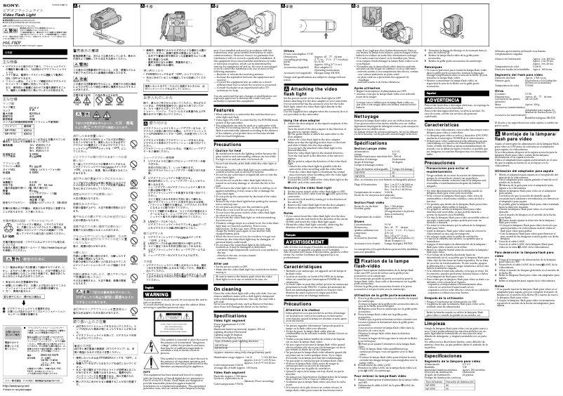 Page 1 de la notice Manuel utilisateur Sony HVL-F5DF