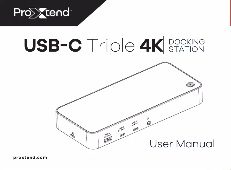 Page n°1 - Manuel utilisateur ProXtend USB-C Triple 4K