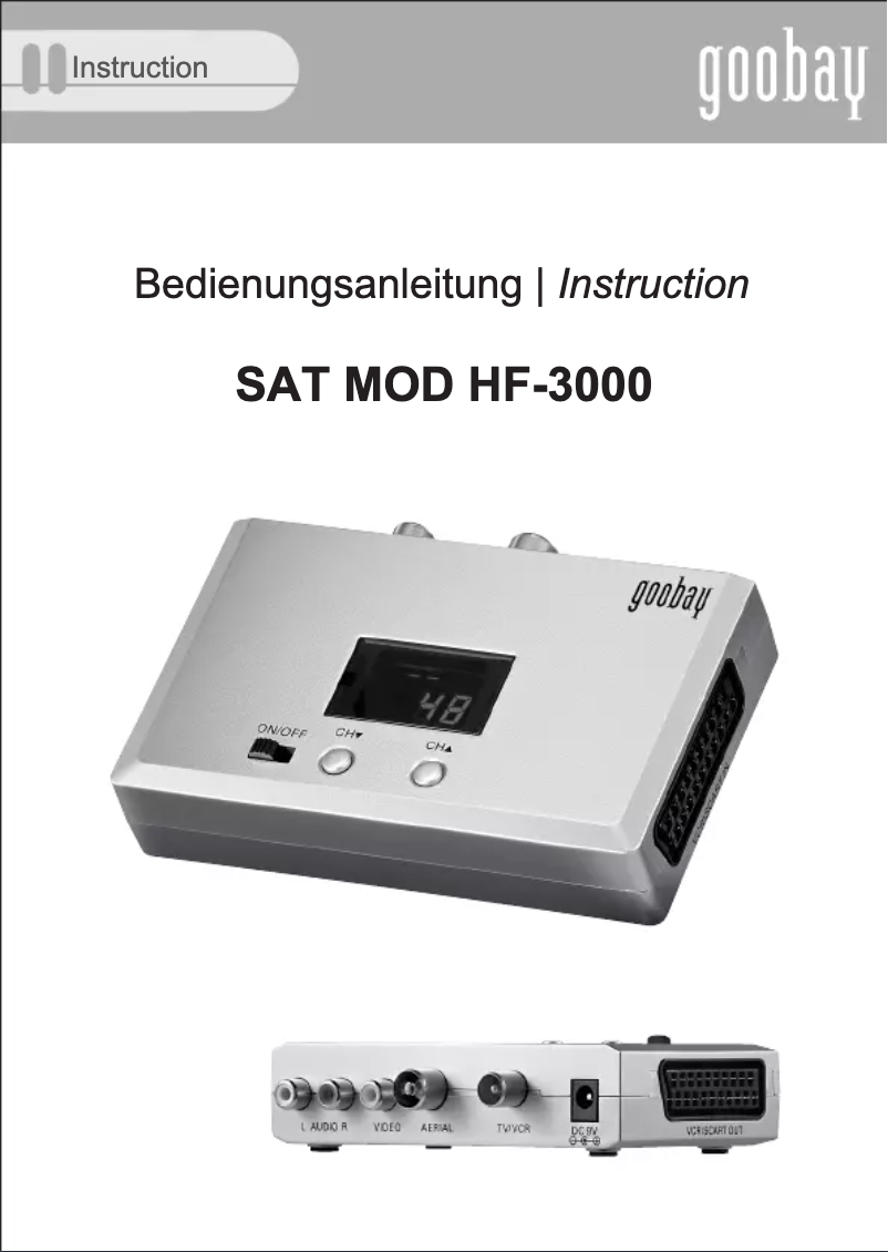 Page 1 de la notice Manuel utilisateur Wentronic SAT Modulator HF-3300