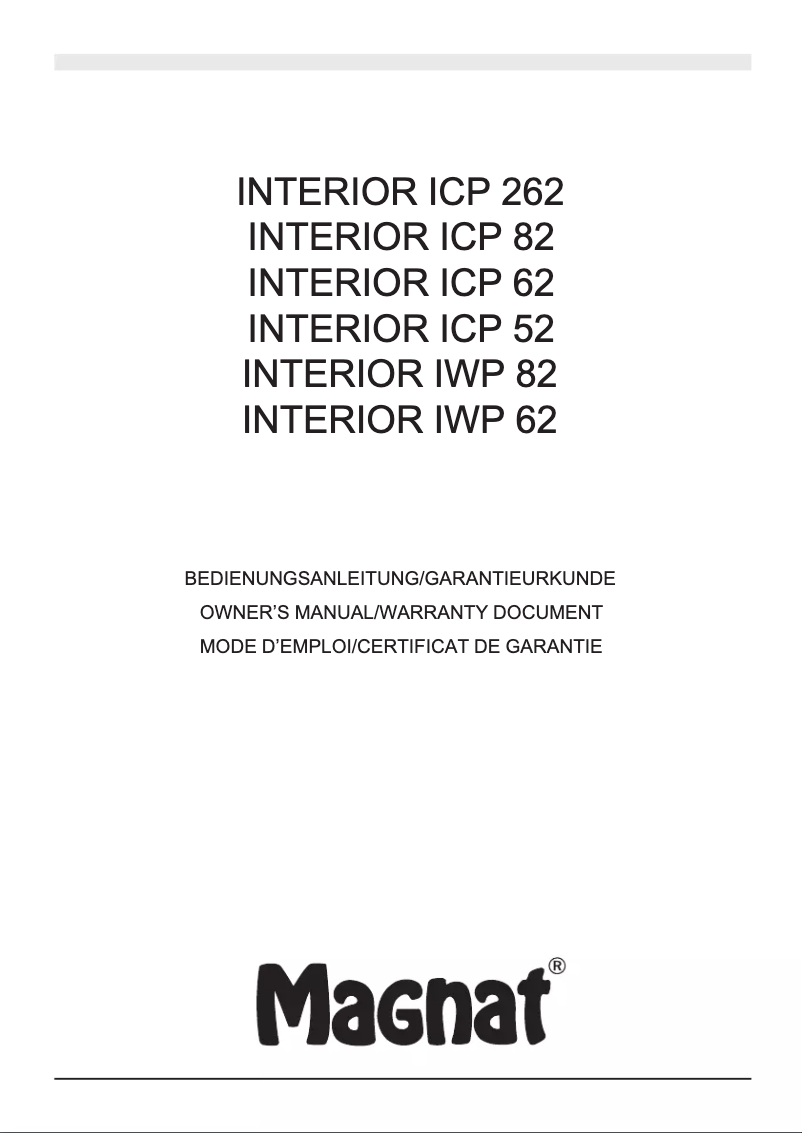 Page 1 de la notice Manuel utilisateur Magnat Interior ICP 82
