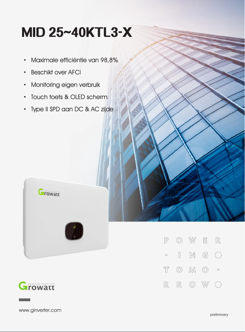 Image de la première page du manuel de l'appareil MID 40KTL3-X