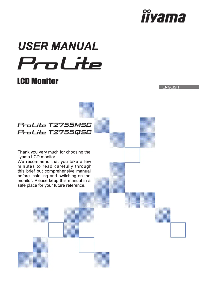 Page n°1 - Manuel utilisateur Iiyama ProLite T2755QSC