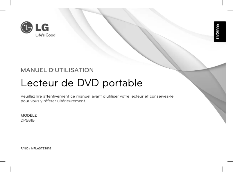 Page 1 de la notice Manuel utilisateur LG DP581B