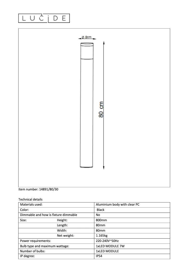 Image de la première page du manuel de l'appareil Teo LED
