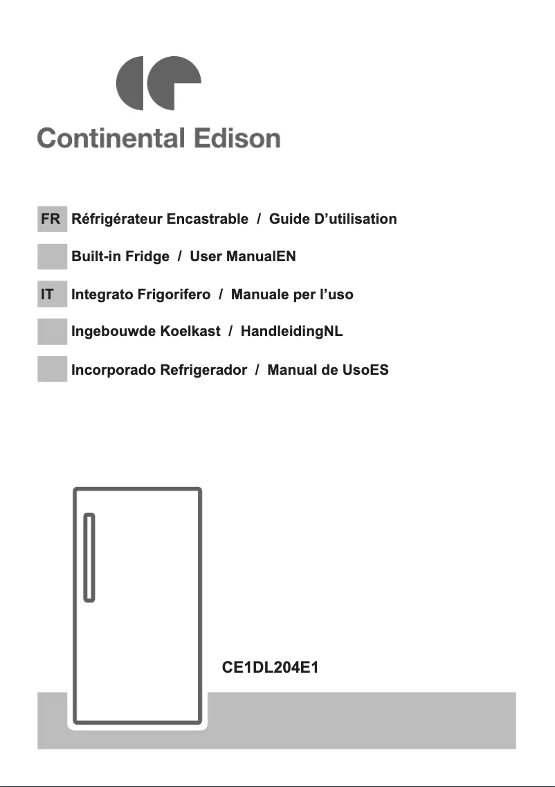 Page n°1 - Manuel utilisateur Continental Edison CE1DL204E1