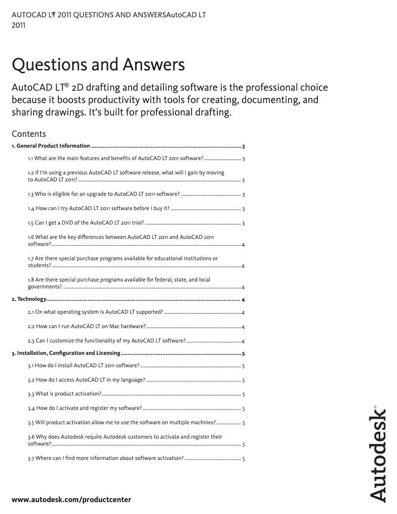 Page 1 de la notice Manuel utilisateur Autodesk 057C1-ADA471-1001