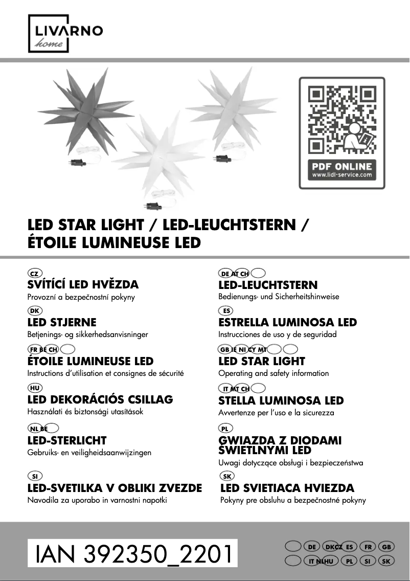 Page 1 de la notice Manuel utilisateur Livarno Lux 858