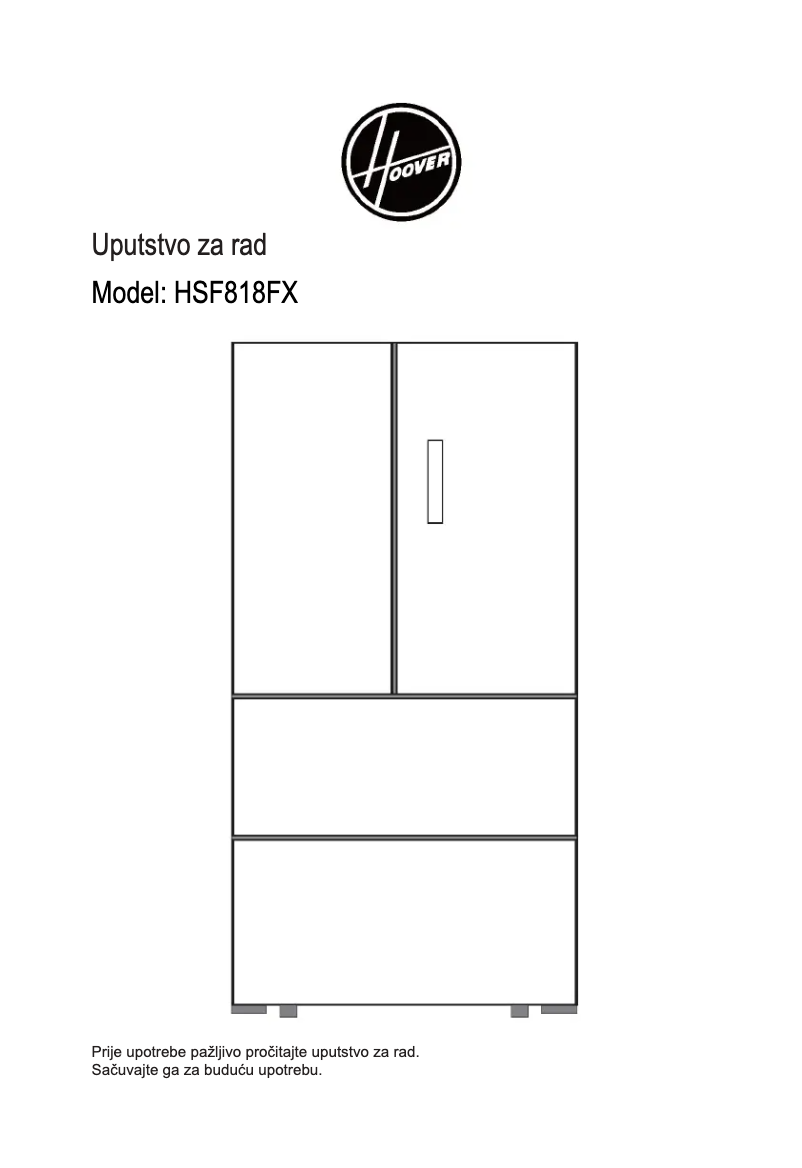 Page n°1 - Manuel utilisateur Hoover HSF818FXK