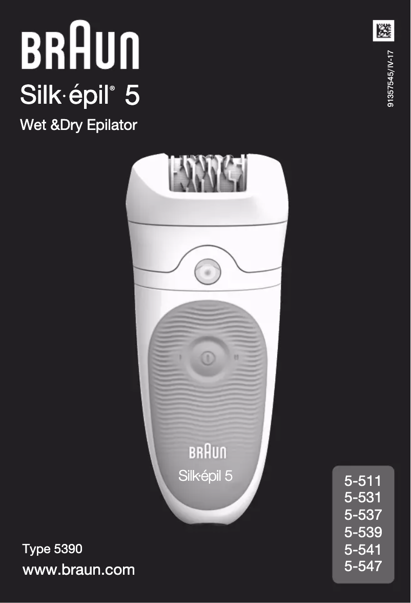 Image de la première page du manuel de l'appareil Silk-épil 5-541