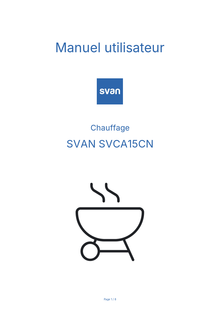 Image de la première page du manuel de l'appareil SVCA15CN