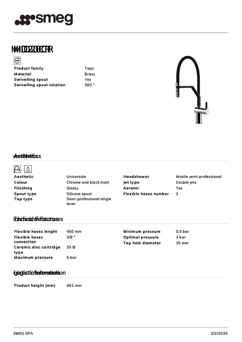 Page 1 de la notice Manuel utilisateur Smeg MID20CR