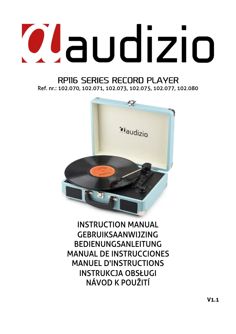 Page n°1 - Manuel utilisateur Audizio RP116BK