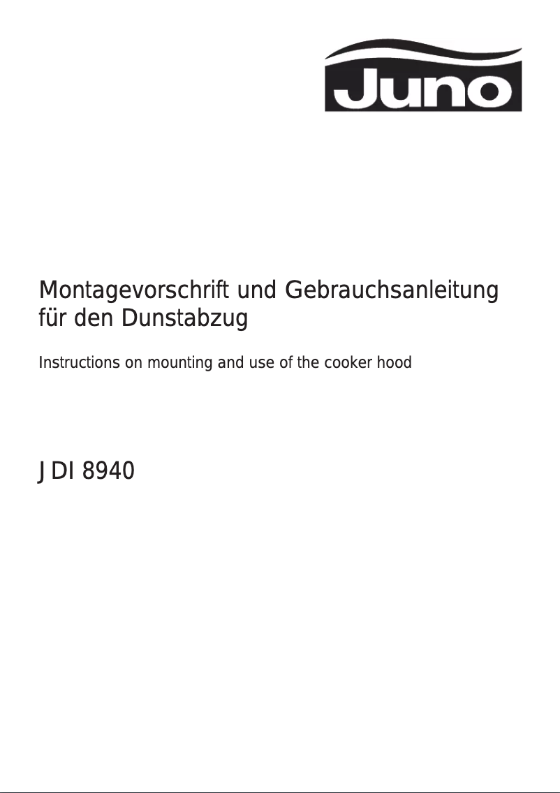Page 1 de la notice Manuel utilisateur Juno JDI8940E