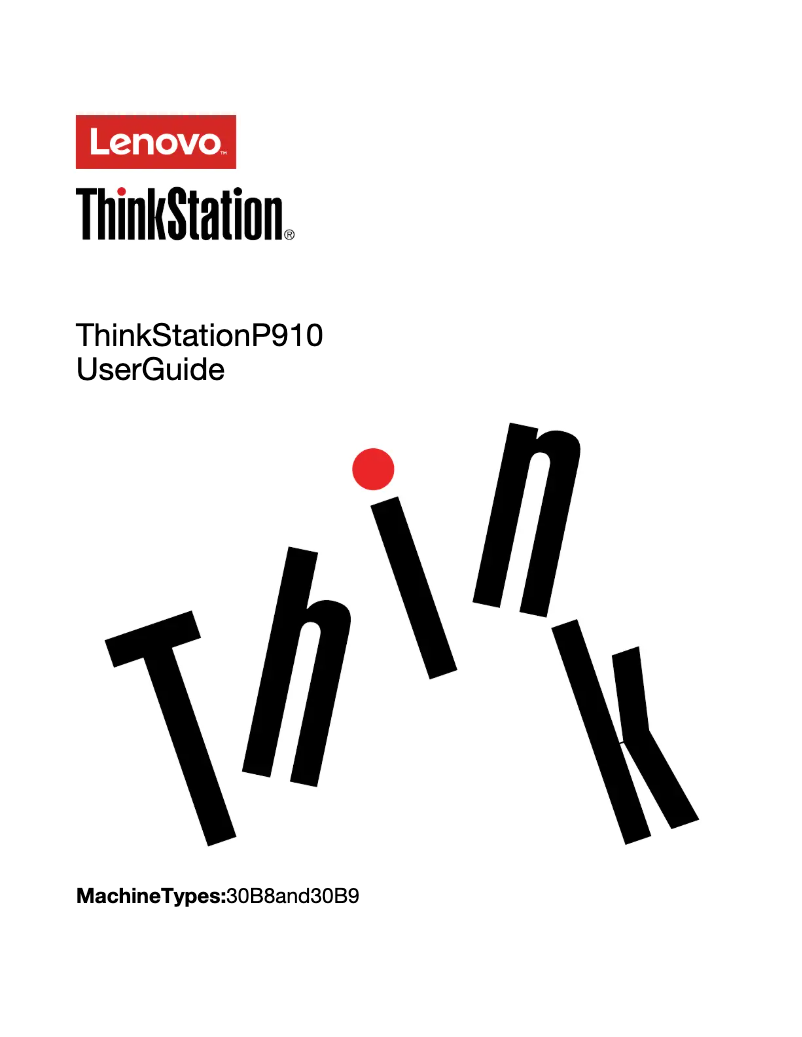 Page n°1 - Manuel utilisateur Lenovo ThinkStation P910