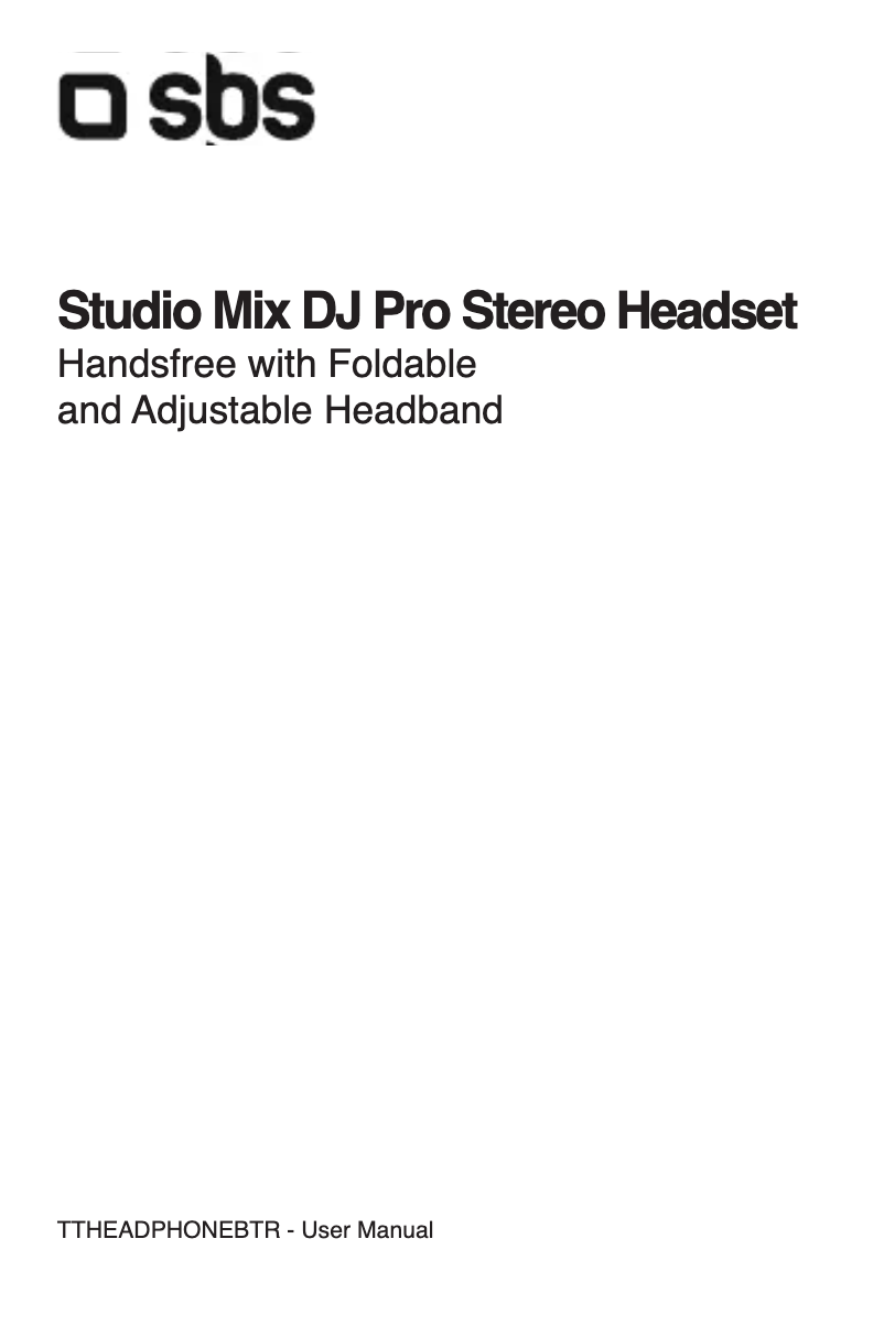 Page n°1 - Manuel utilisateur SBS Studio Mix DJ Pro