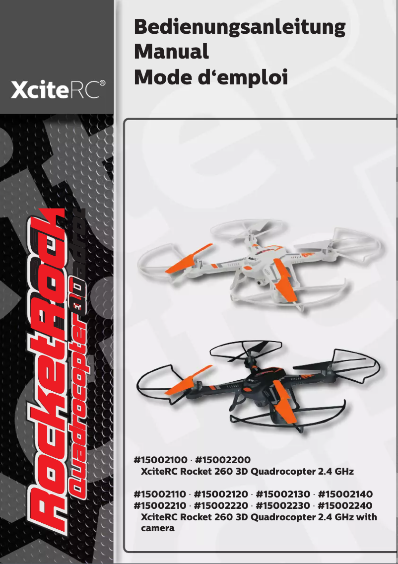 Page 1 de la notice Manuel utilisateur XciteRC Rocket 260 3D
