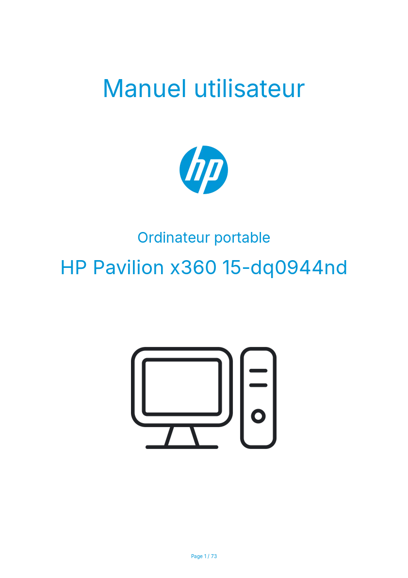 Page n°1 - Manuel utilisateur HP Pavilion x360 15-dq0944nd