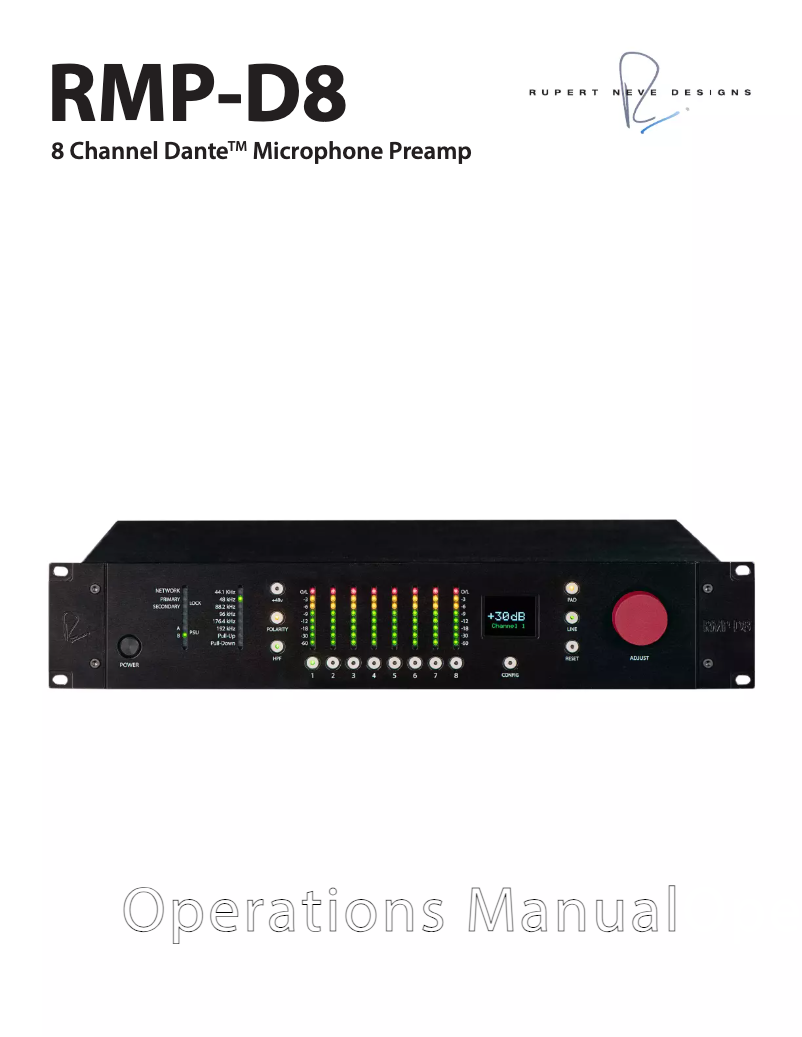 Page n°1 - Manuel utilisateur Rupert Neve Designs RMP-D8