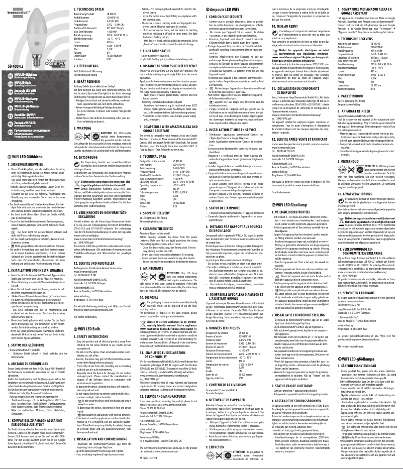 Page n°1 - Manuel utilisateur Brennenstuhl Connect SB E14